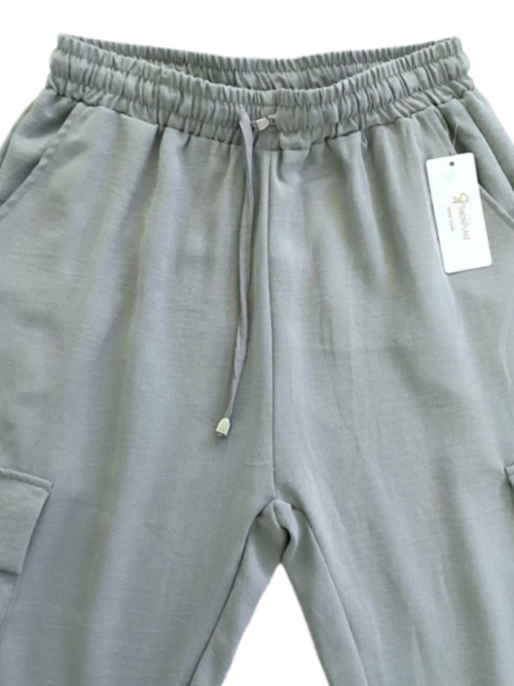 Snowflake Womens Gray Lightweight Cargo Joggers, S/M, NWT